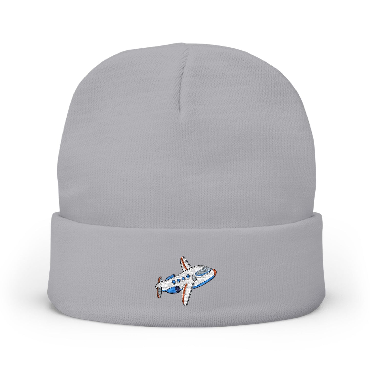 Airplane Embroidered Knit Beanie