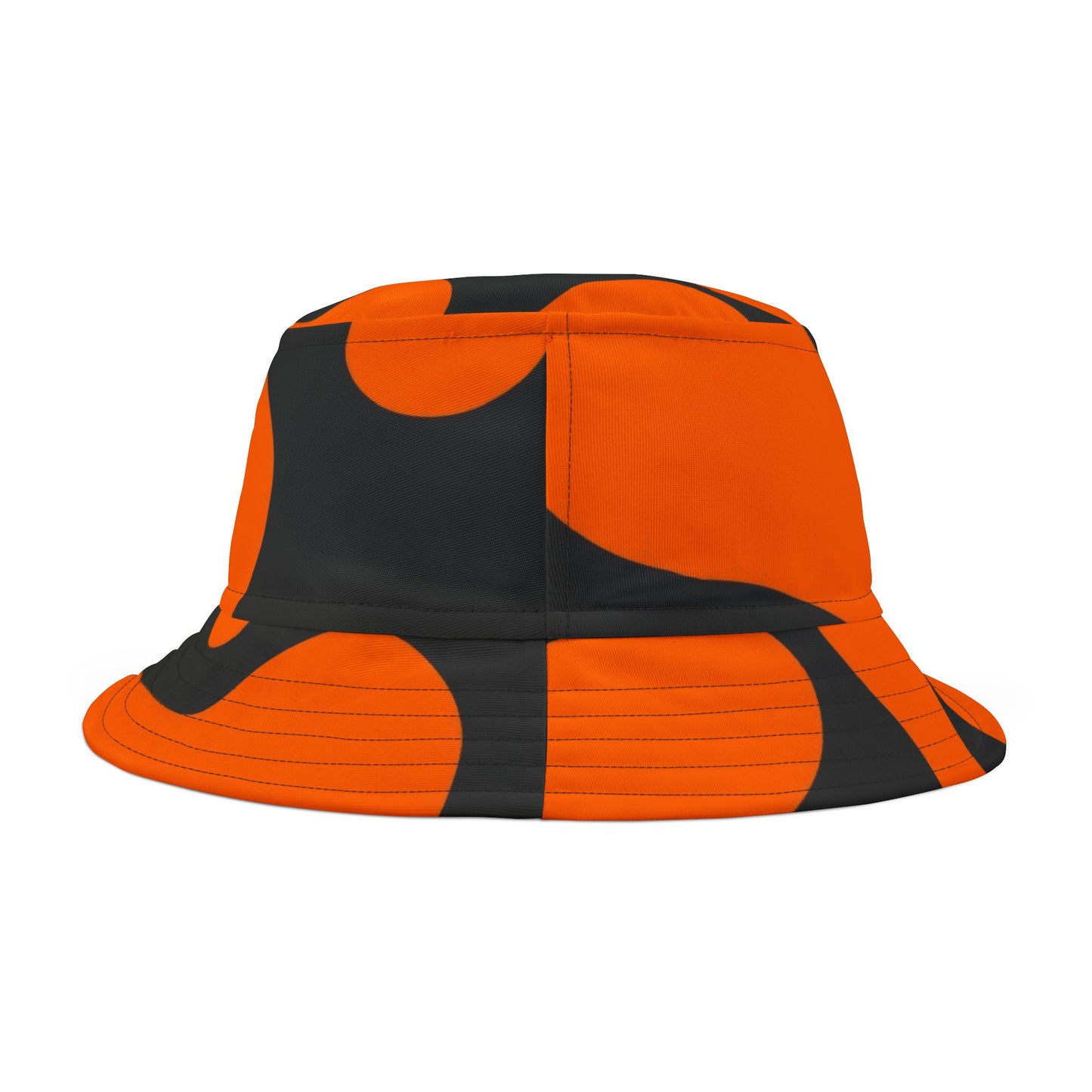 Orange & Black Abstract Camo Bucket Hat