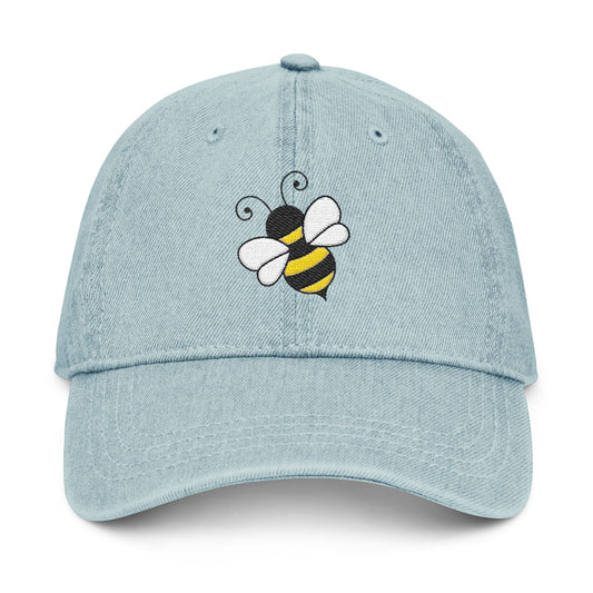 Bee Embroidered Denim Hat