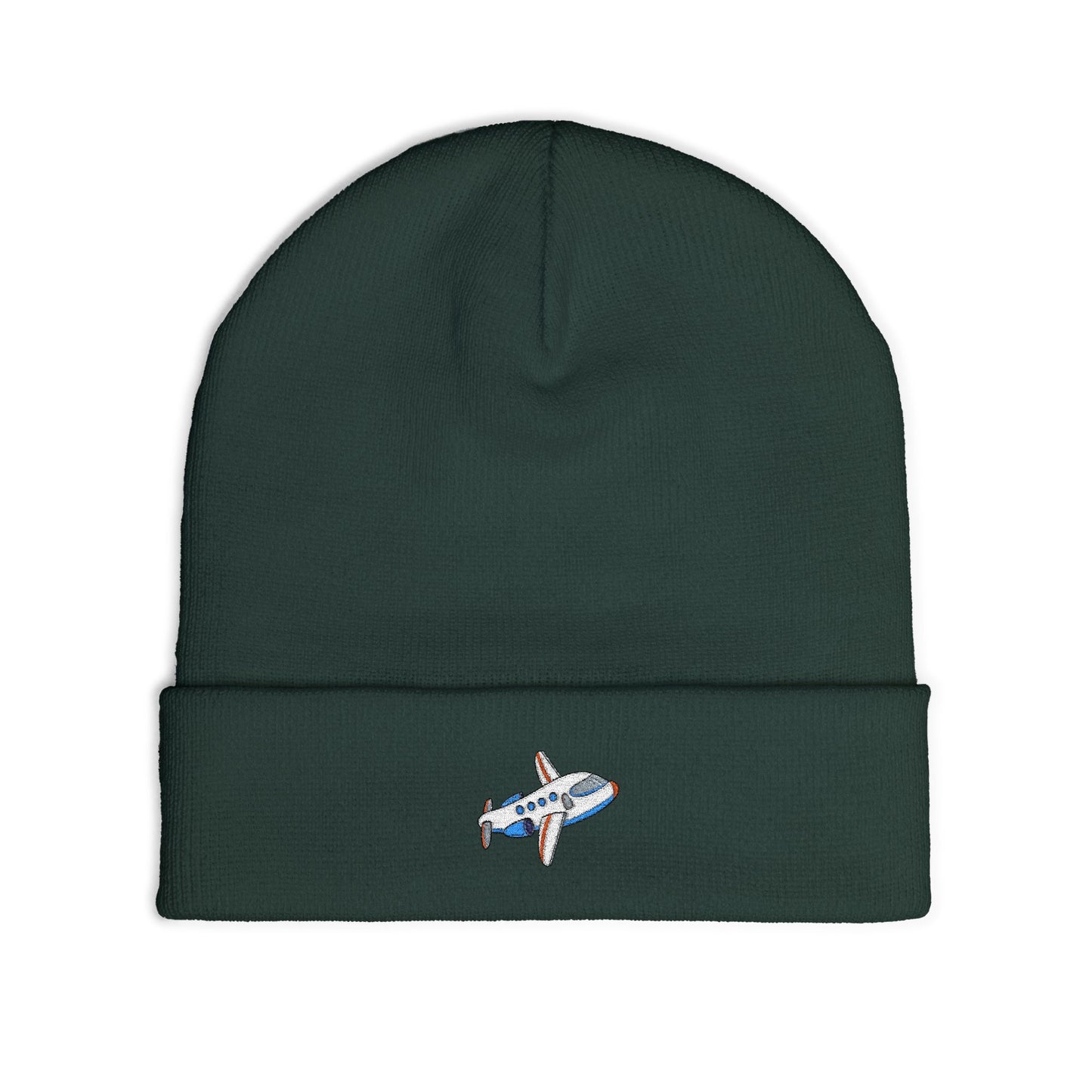 Airplane Embroidered Knit Beanie